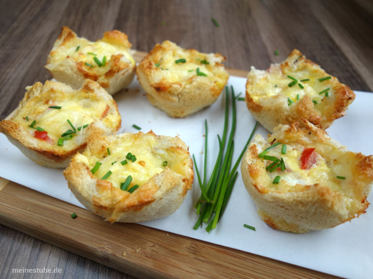 Toast-Törtchen mit Schinken, Tomaten und Käse - Meine Stube