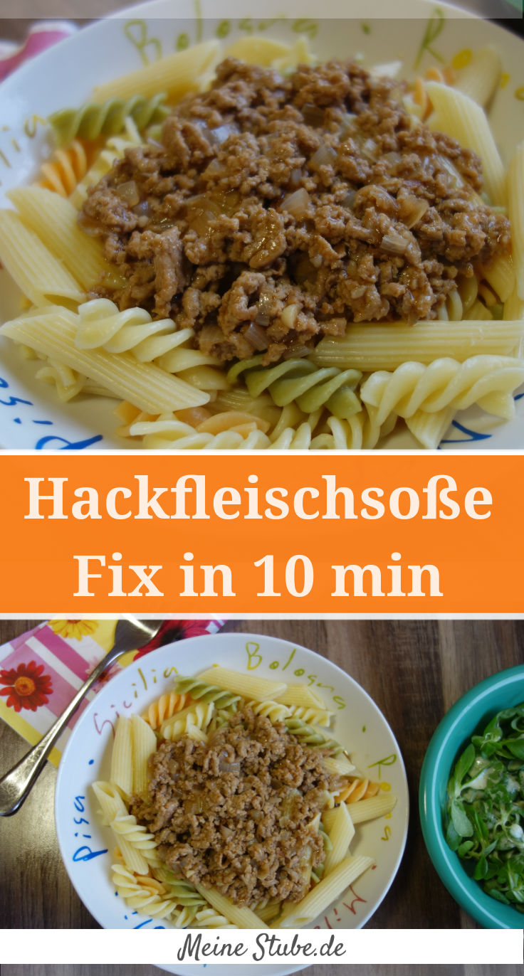 Haschee Fix in 10 Minuten, unsere dunkle Hackfleischsoße mit Spaghetti ...