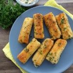 Käse-Schinken-Röllchen in knuspriger Parmesan-Panade