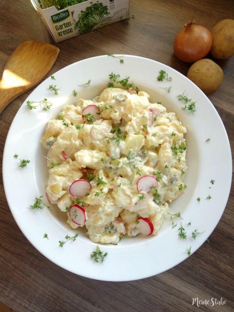 Kartoffelsalat mit Kresse, Radieschen und Mayonnaise - MeineStube