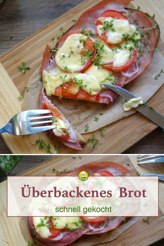 Überbackenes Brot mit Schinken und Tomaten - Meinestube