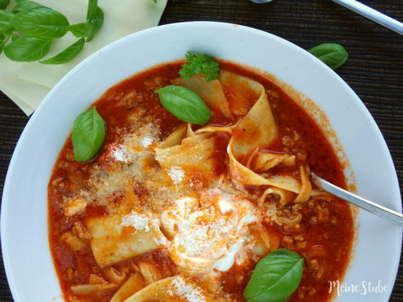 Lasagne-Suppe – die einfache und schnelle Lasagne - Meine Stube