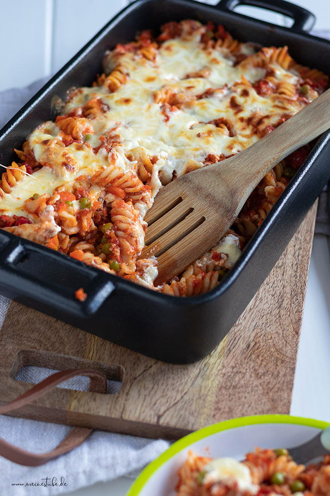 Rezept für Nudeln-Bolognese-Auflauf für Kinder, meinestube