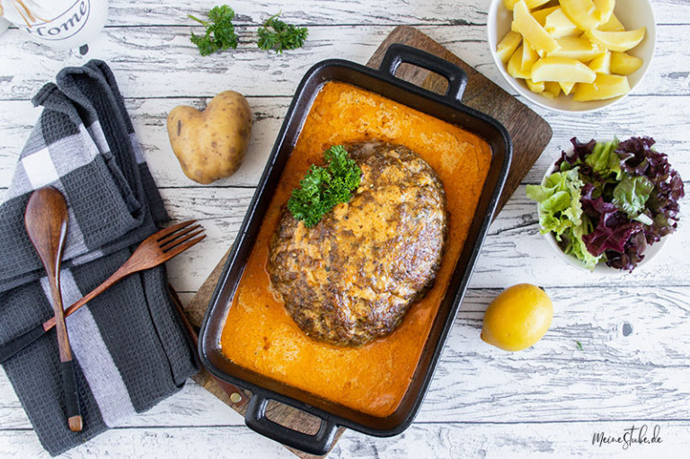 Hackbraten - schön saftig - mit Soße - Meinestube