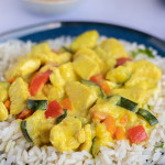 Hähnchen-Curry mit Reis und Gemüse von meinestube