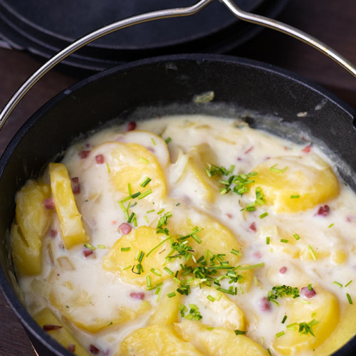 Béchamelkartoffeln auf dem Gasgrill, meinestube