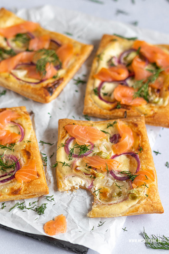 Blätterteig mit Lachs und Crème fraîche - Meinestube