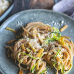 Zucchini-Carbonara mit Spaghetti, meinestube