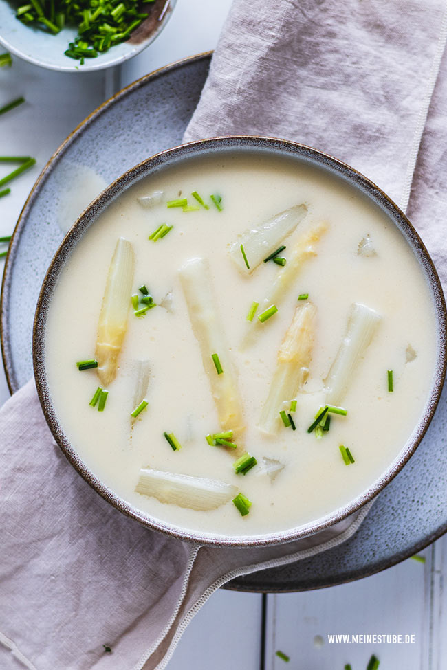 Spargelcremesuppe aus Spargelwasser