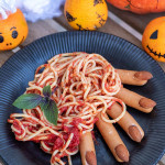Gruselige Halloween-Finger mit Spaghetti, meinestube