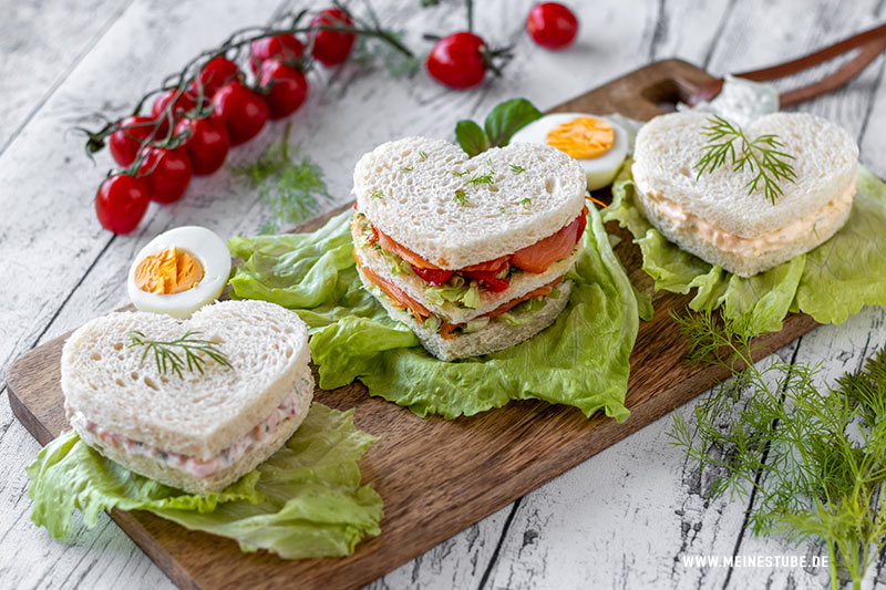 Sandwiches-Herzen für den Valentinstag, meinestube