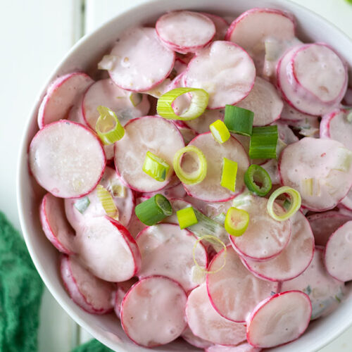 Radieschensalat mit Frühlingszwiebeln, meinestube