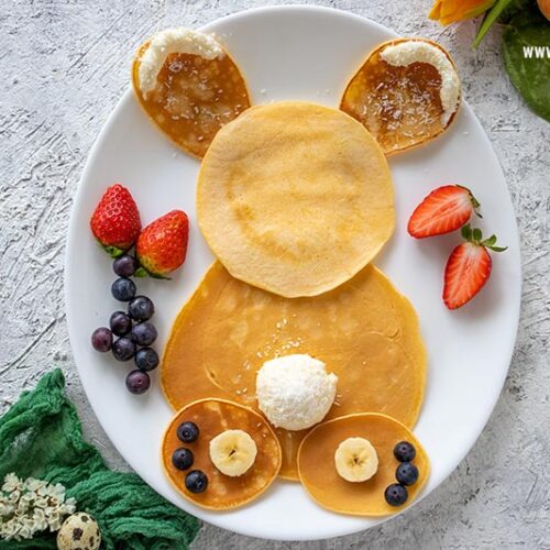 Osterfrühstück für Kinder aus Pfannkuchen, meinestube