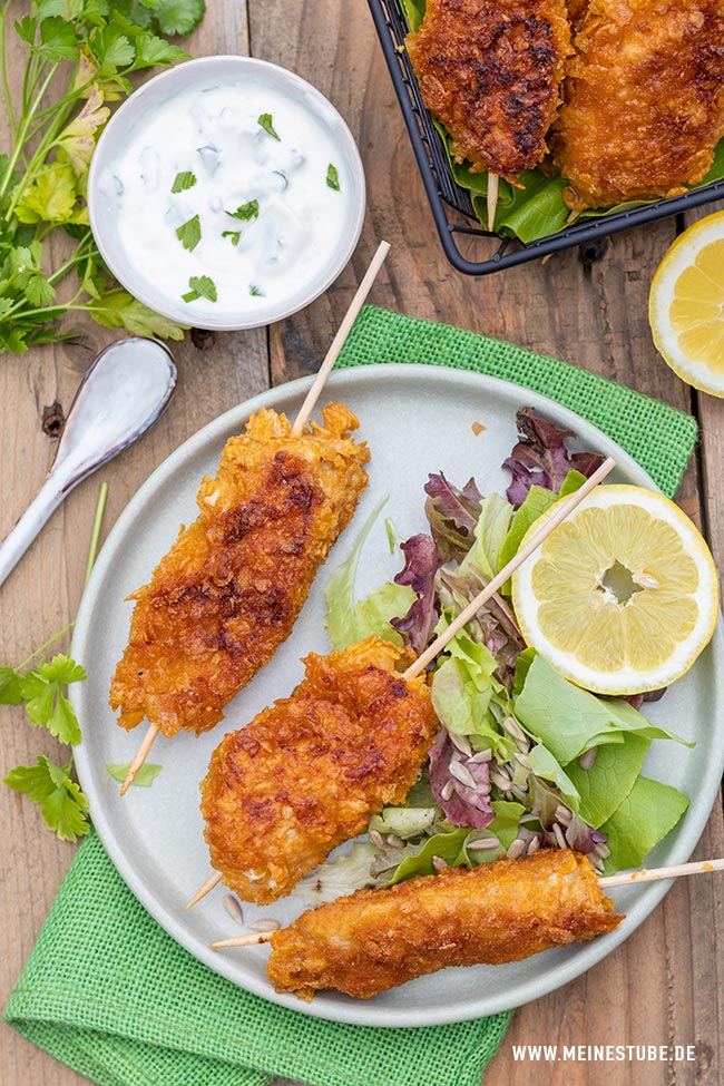 Hähnchen Grillspieße als Familienessen, meinestube