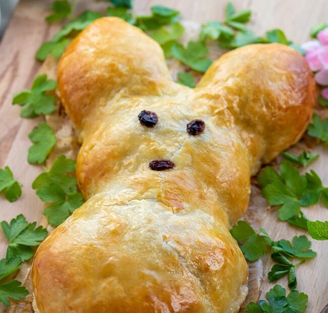 Blätterteig-Osterhasen Familienessen, meinestube