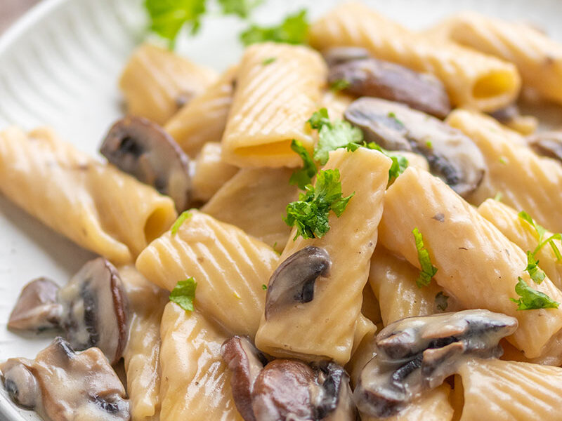 One Pot Pasta in Champignon-Rahmsoße, meinestube