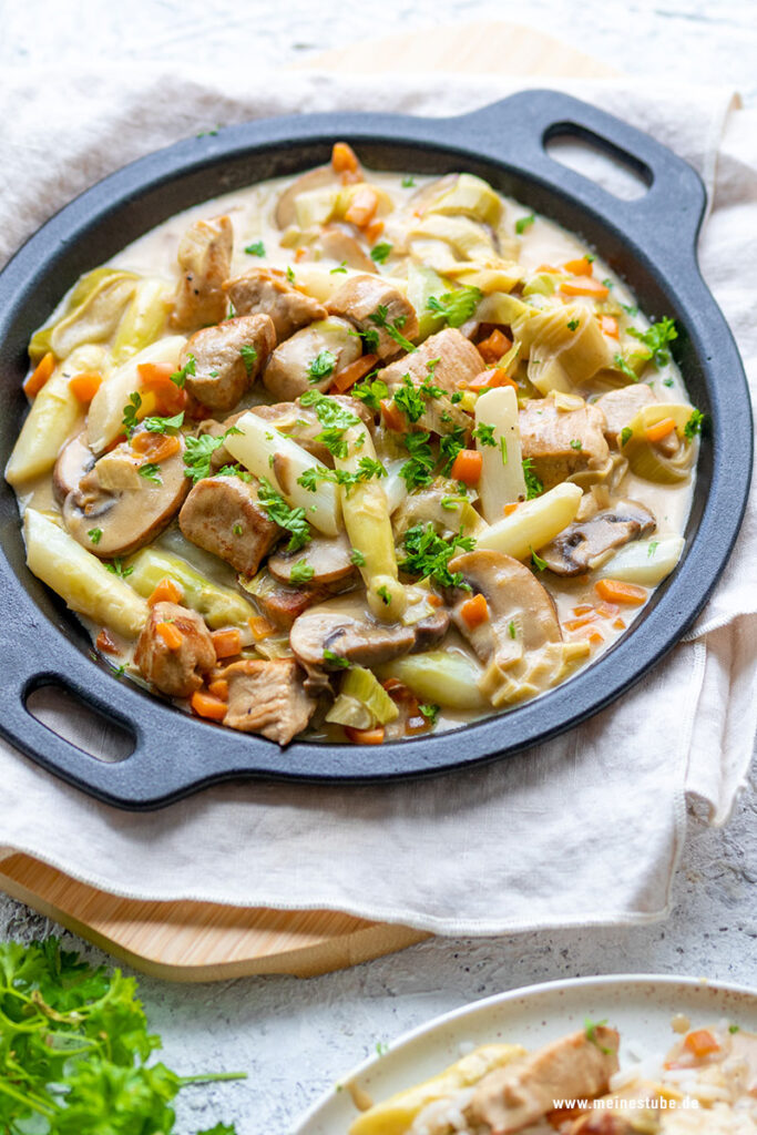 Spargelfrikassee mit Champignons, meinestube