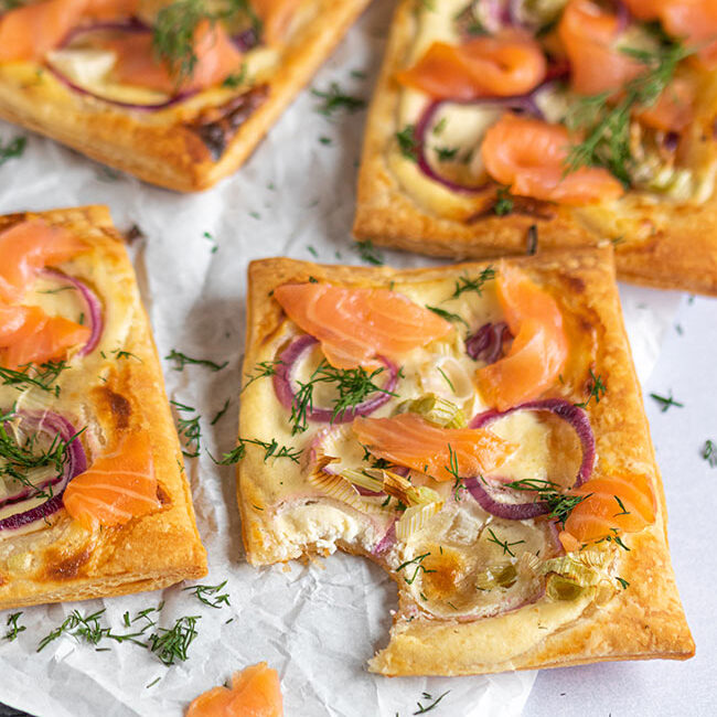 Blätterteig Snack mit Lachs, meinestube