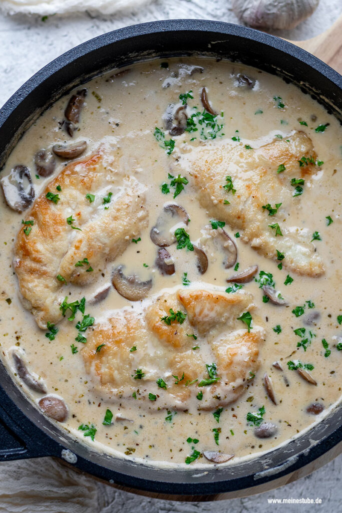 Champignonpfanne mit Hähnchen, meinestube