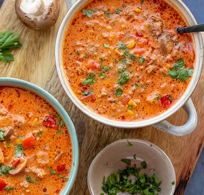 Pizza-Suppe als Party-Rezept, meinestube